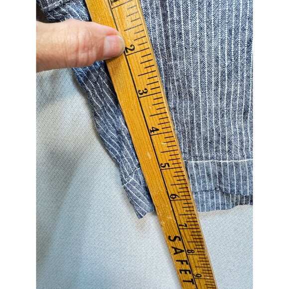 Talbots Womens Linen-Blend Shorts Size 6P Blue Striped Drawstring Lounge Summer - Picture 8 of 12